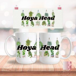 Hoya Head Full Wrap 15 Oz. Ceramic Mug for Plant Lover, Hoya Head, Plant Parent